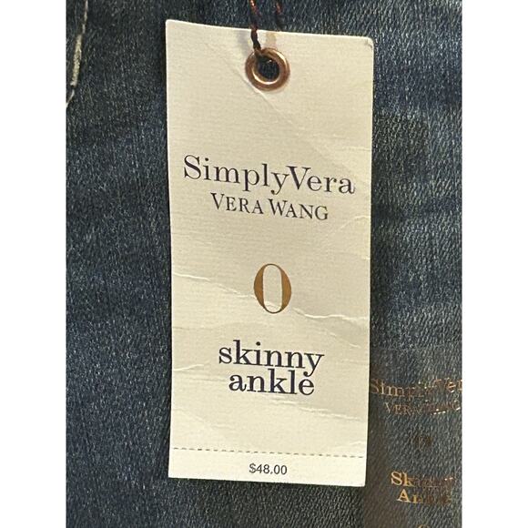 NWT Simply Vera Skinny Ankle Denim Jeans size 0 - Picture 3 of 9